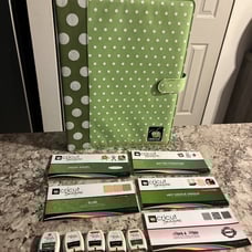 Cricut Retired Polka Dot Storage Case Binder W/5 Cartridges-Link Status Unknown