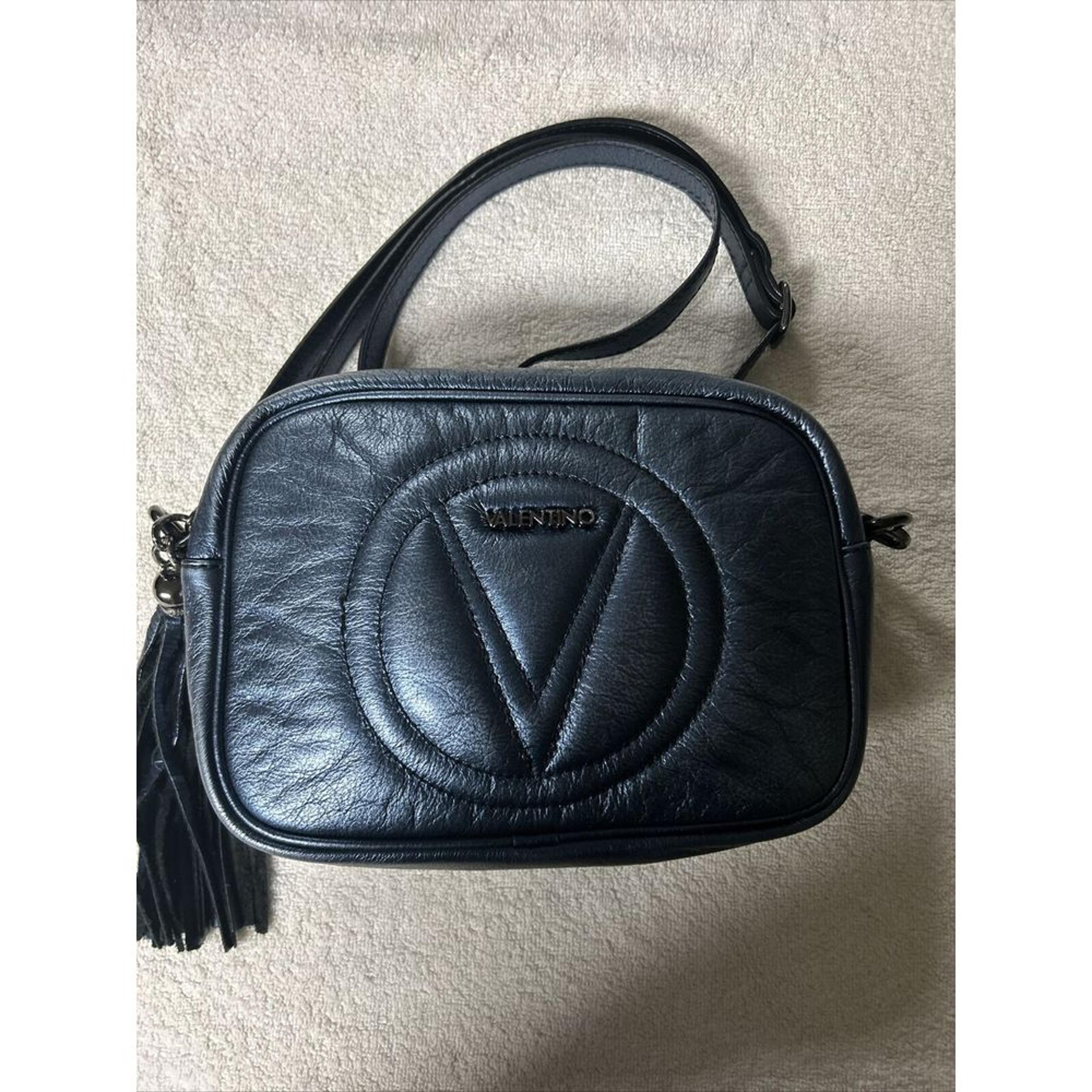 Mario Valentino Metallic Navy Nina Crosssbody  Bag