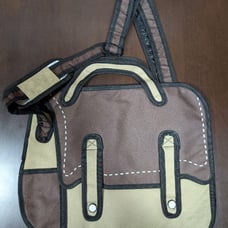 Brown messenger bag [D] Interesting bag Optical illusion bag Shoulder bag