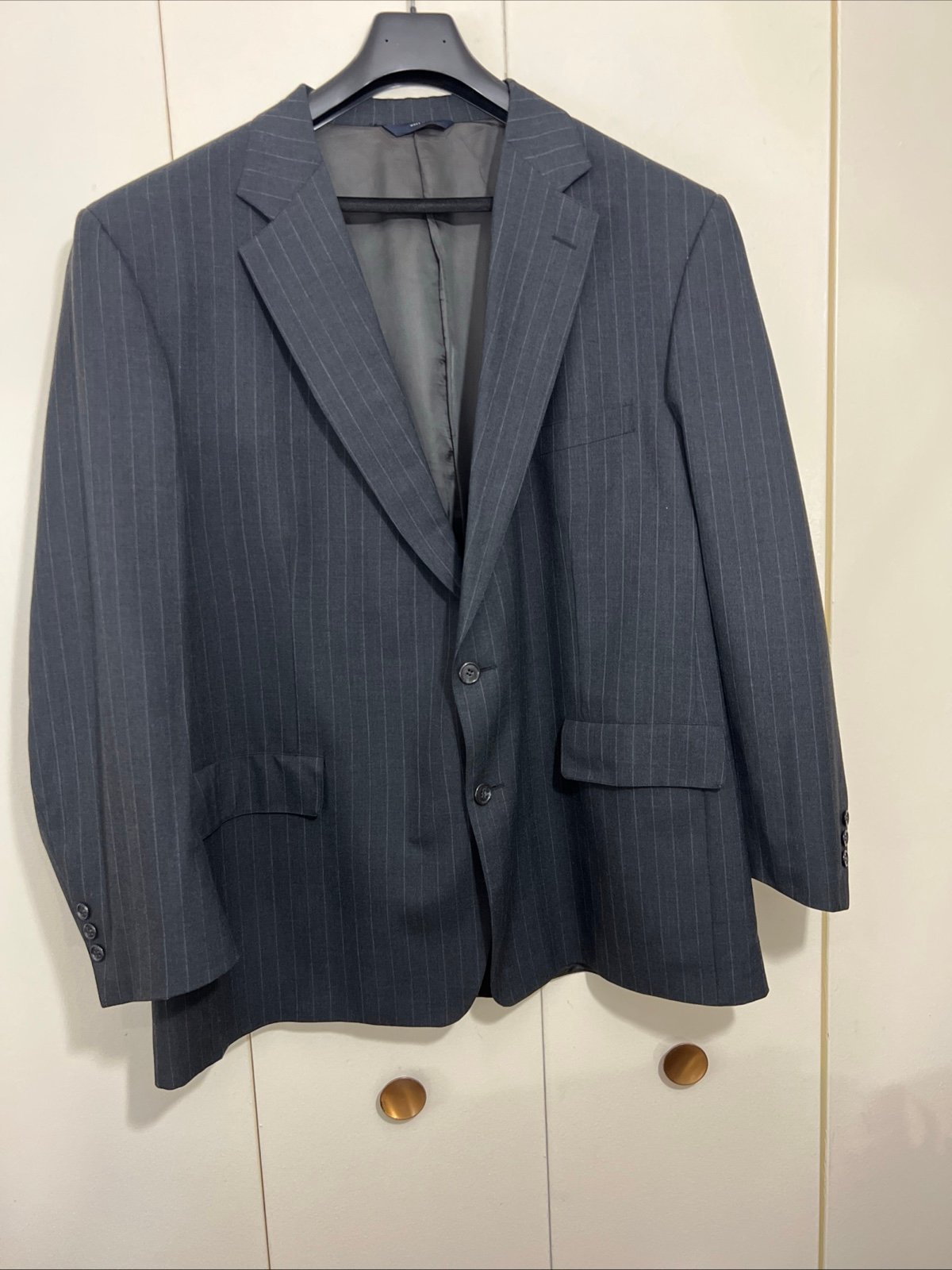 Brooks Brothers 2 Button Blazer Sport Coat Pinstripe 100% Wool Men's 50R Gray
