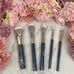 5 Piece Denim Makeup Brush Set with Bag