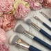 5 Piece Denim Makeup Brush Set with Bag