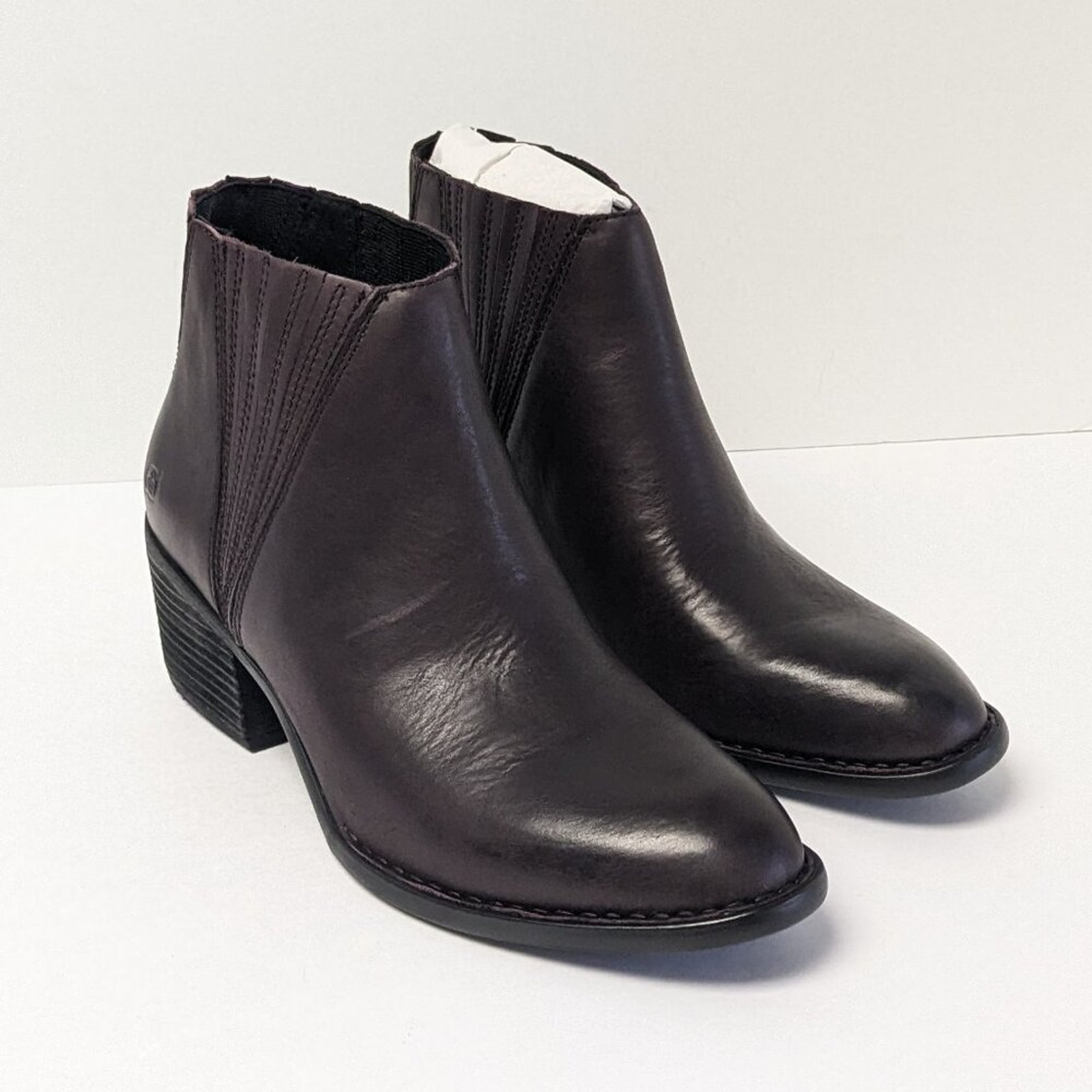 Born Sacramento Ankle Booties, Burgundy Leather, Women's 10 M