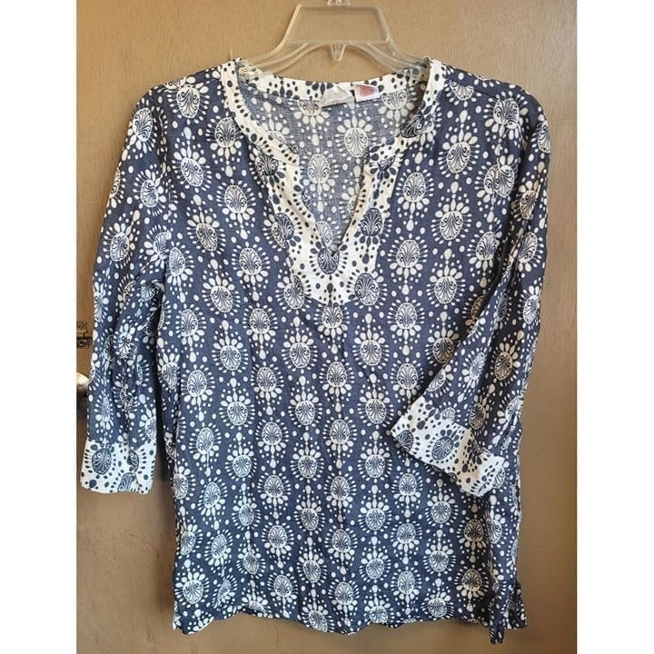 Sigrid Olsen 100% Linen Tunic Top Sz M