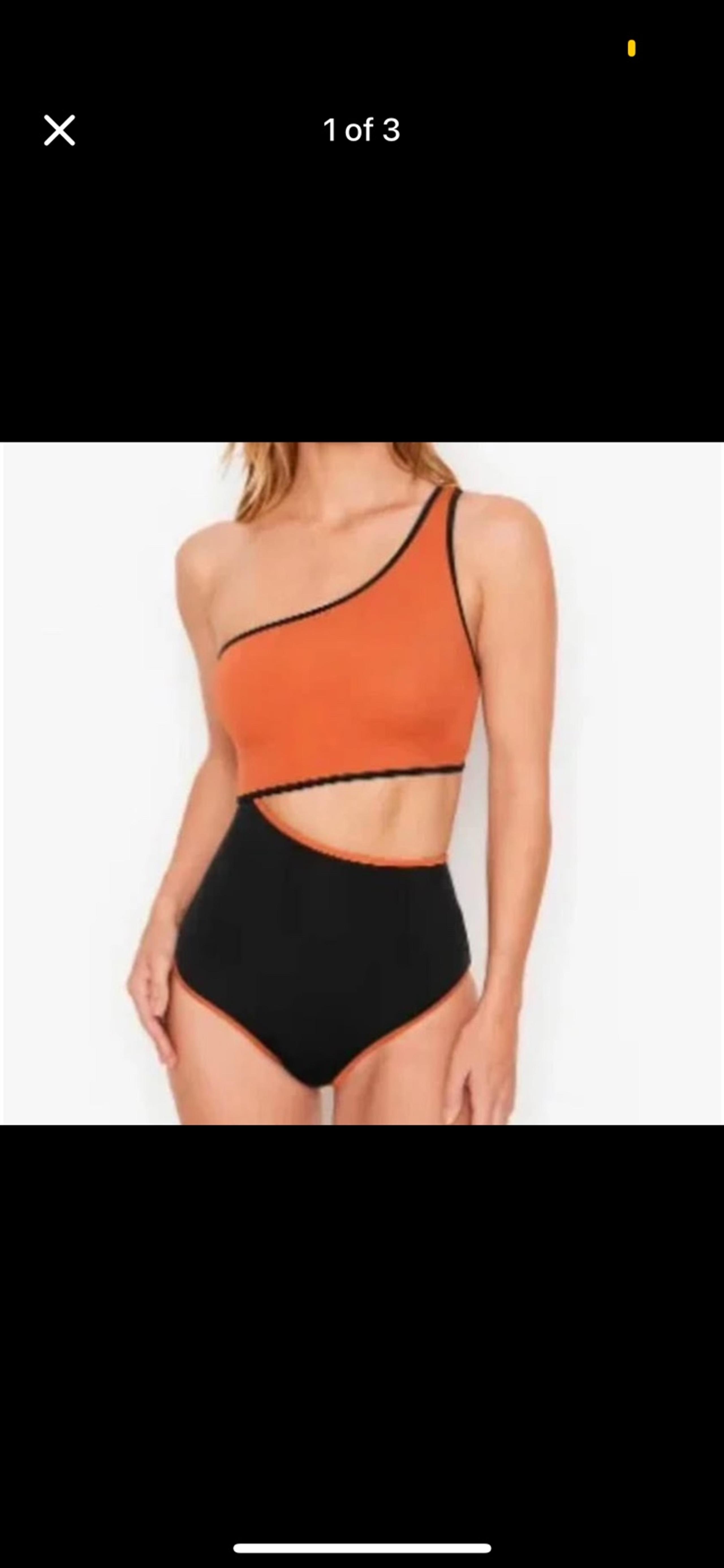 Victorias Secret One Piece Swimsuit Orange Black Padded Lined Swimwear