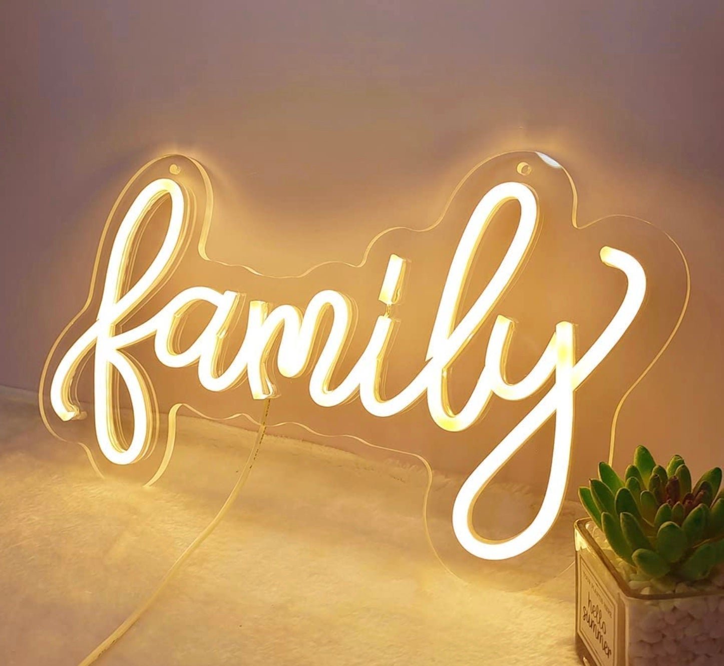 Lovely Bright Warm White “Family” LED Night Light Room Wall Decor