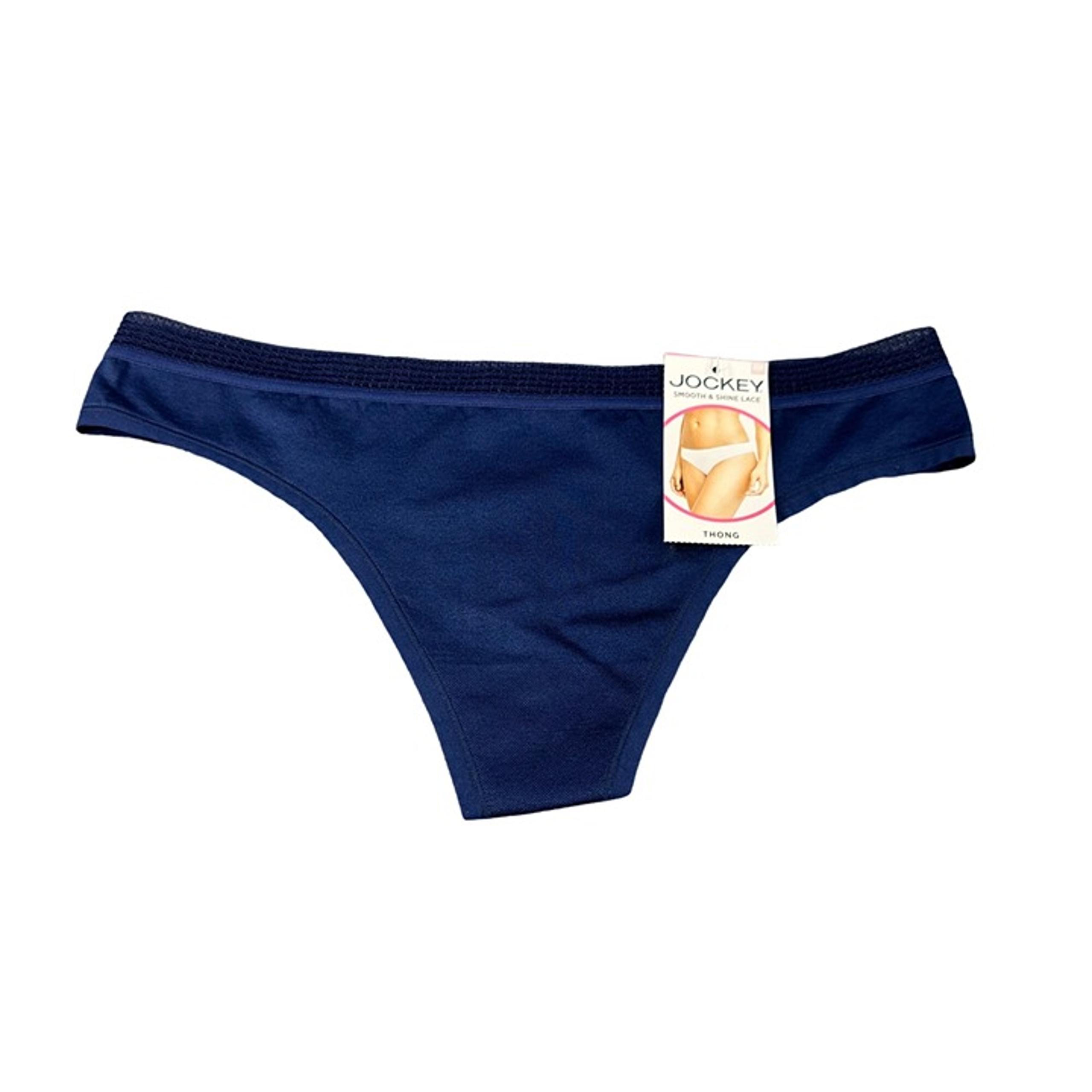 Jockey Women's Size Medium 6 Panty Thong Smooth And Shine Blue New With Tags
