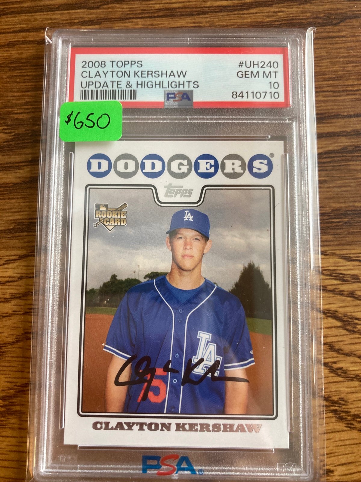 2008 Topps Clayton Kershaw Rookie PSA 10 Gem Mint