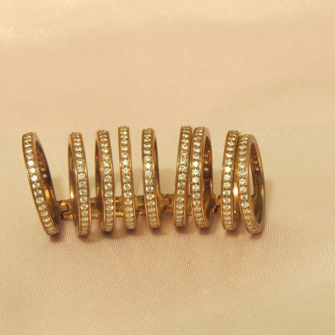Multi Ring 18k Over Sterling Silver with Cz Size 7