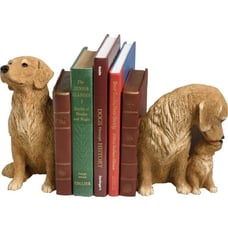 Sandicast Golden Retriever Bookends Hand-Cast Hand Painted NEW