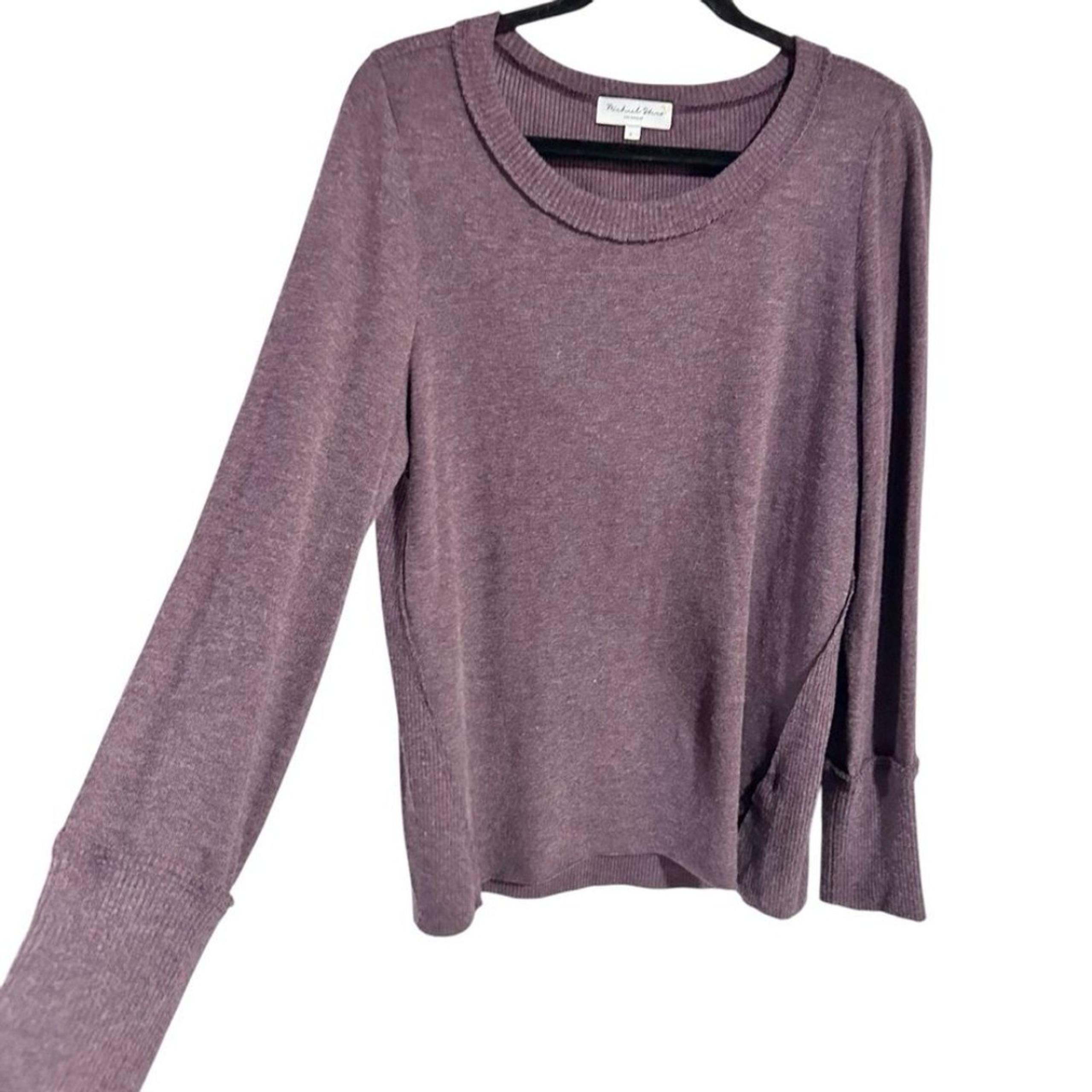 Plum Purple Melanie Knit Long Sleeve Tunic Top Size Large - Michael Stars