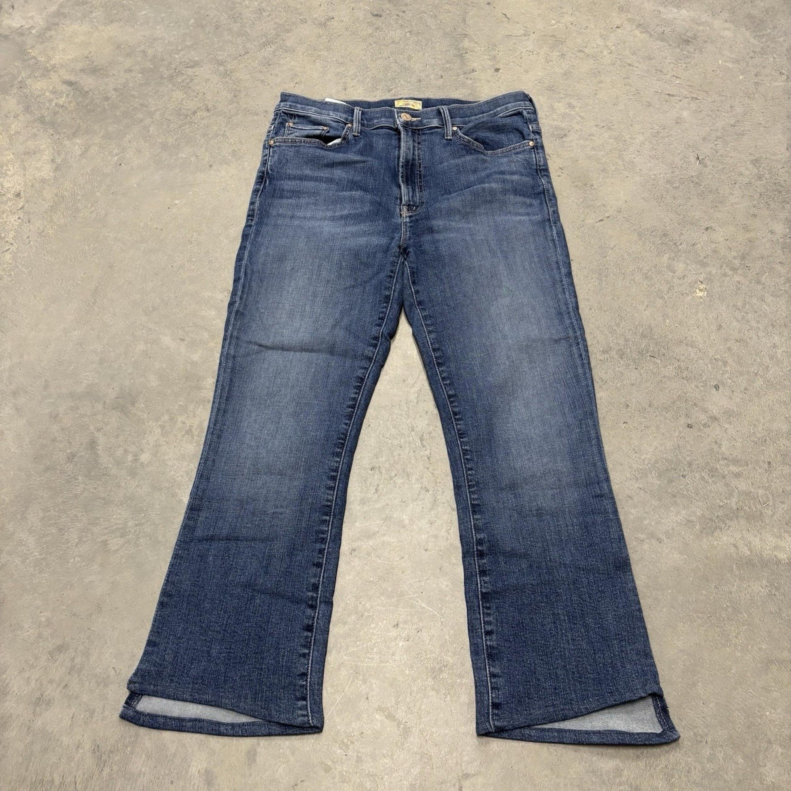 Mother  Jeans The Insider Crop Step Fray 32 Blue 24" Inseam