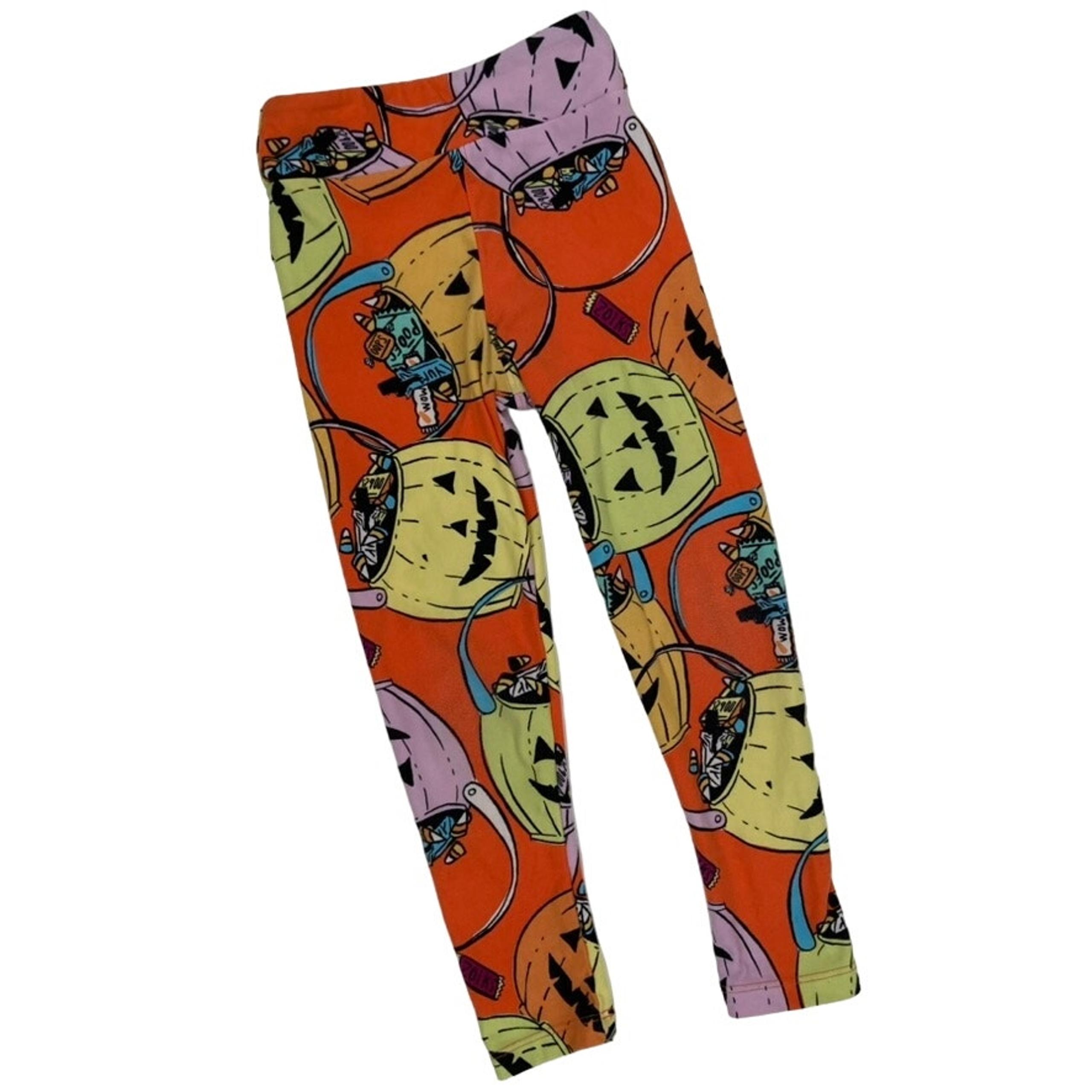 Lularoe Trick Or Treat Jack O Lantern Leggings - Orange - S / M