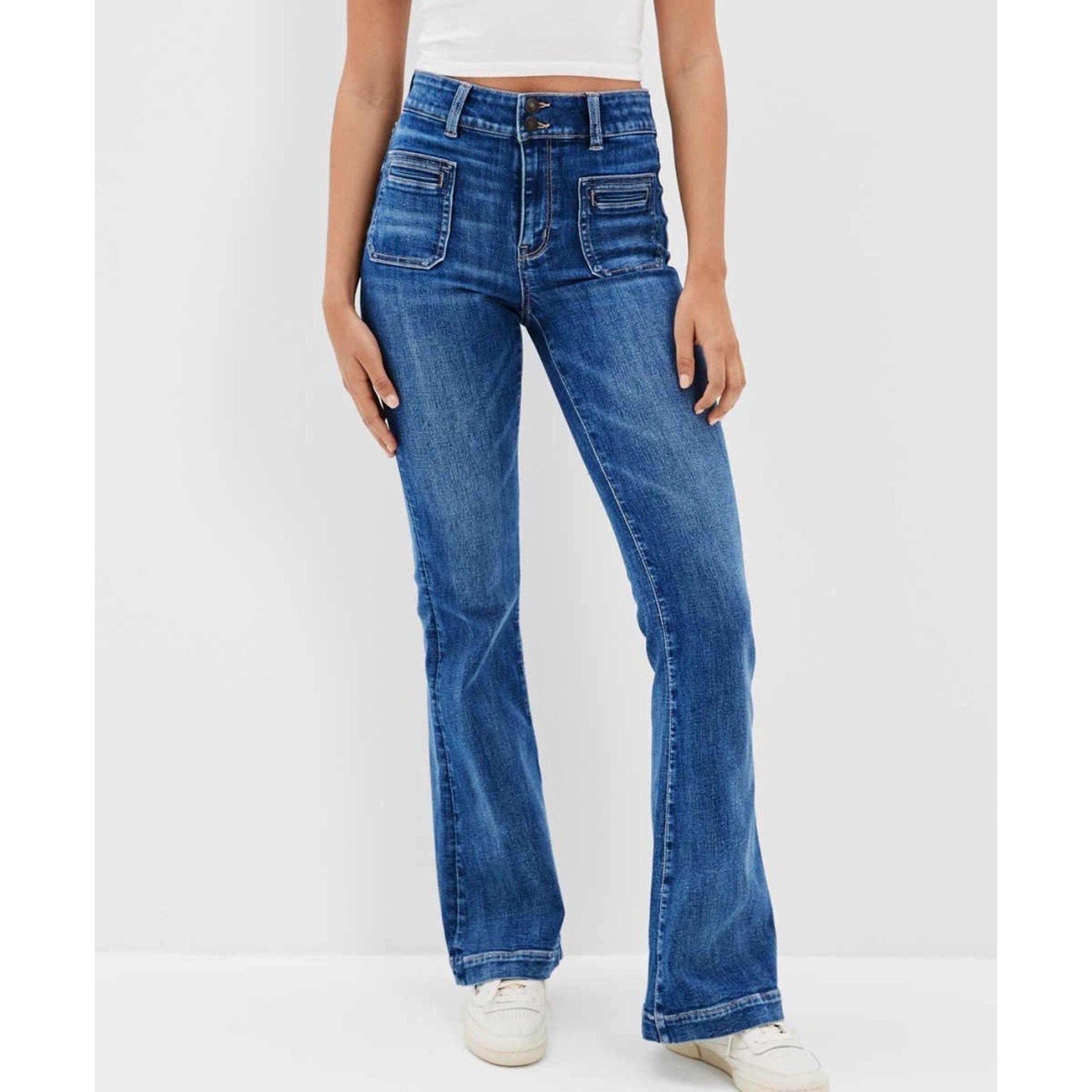AE Ne(x)t Level Retro Y2K Super High-Waisted Flare Jean Size 6