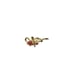 Vintage Spray Brooch Scrolling Red and Clear Rhinestones Gold Tone Unsigned Pin