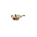 Vintage Spray Brooch Scrolling Red and Clear Rhinestones Gold Tone Unsigned Pin