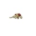 Vintage Spray Brooch Scrolling Red and Clear Rhinestones Gold Tone Unsigned Pin