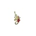 Vintage Spray Brooch Scrolling Red and Clear Rhinestones Gold Tone Unsigned Pin