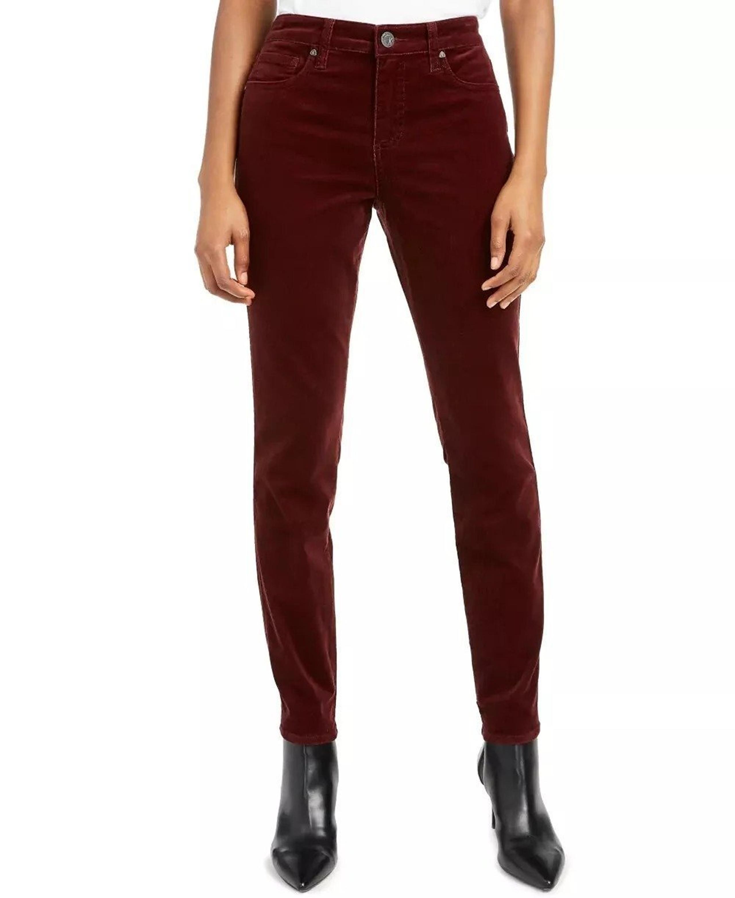 Kut from the Kloth Women's Size 8 Burgundy Diana Corduroy Skinny Fit Pants Used