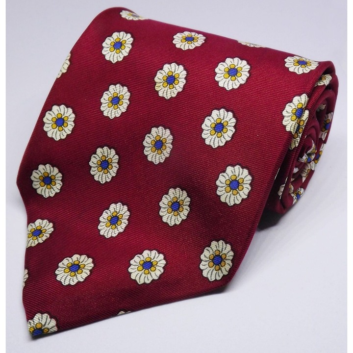 NWOT Men's Brooks Brothers Makers Red White Blue Gold FLoral Silk Tie USA