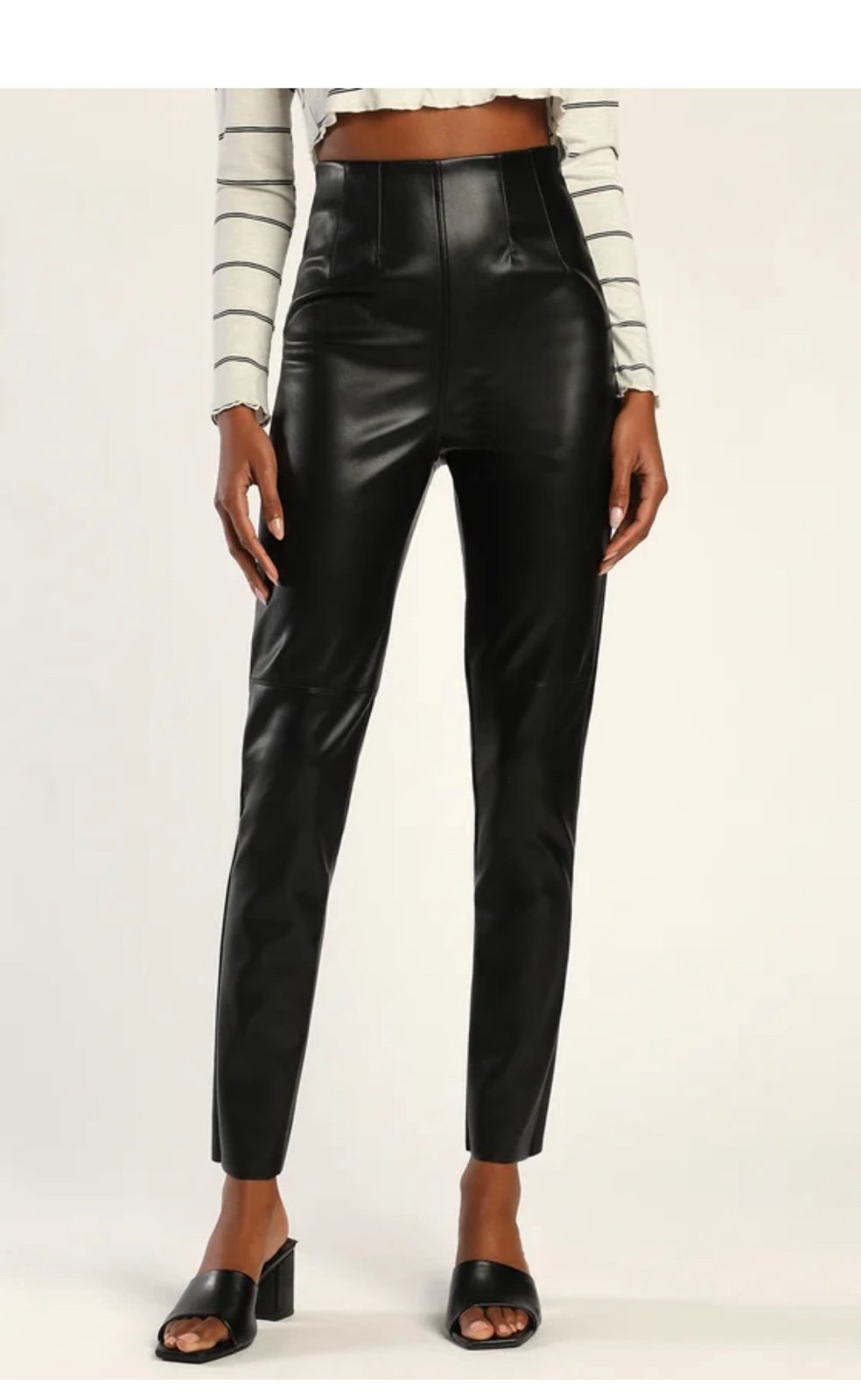 Lulus Black High Waisted Faux Leather Pants