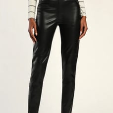 Lulus Black High Waisted Faux Leather Pants