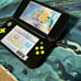 New Nintendo 2DSLL Green x Black w (Hand Grip/Clear Shell/Case/Screen Protector)