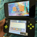 New Nintendo 2DSLL Green x Black w (Hand Grip/Clear Shell/Case/Screen Protector)