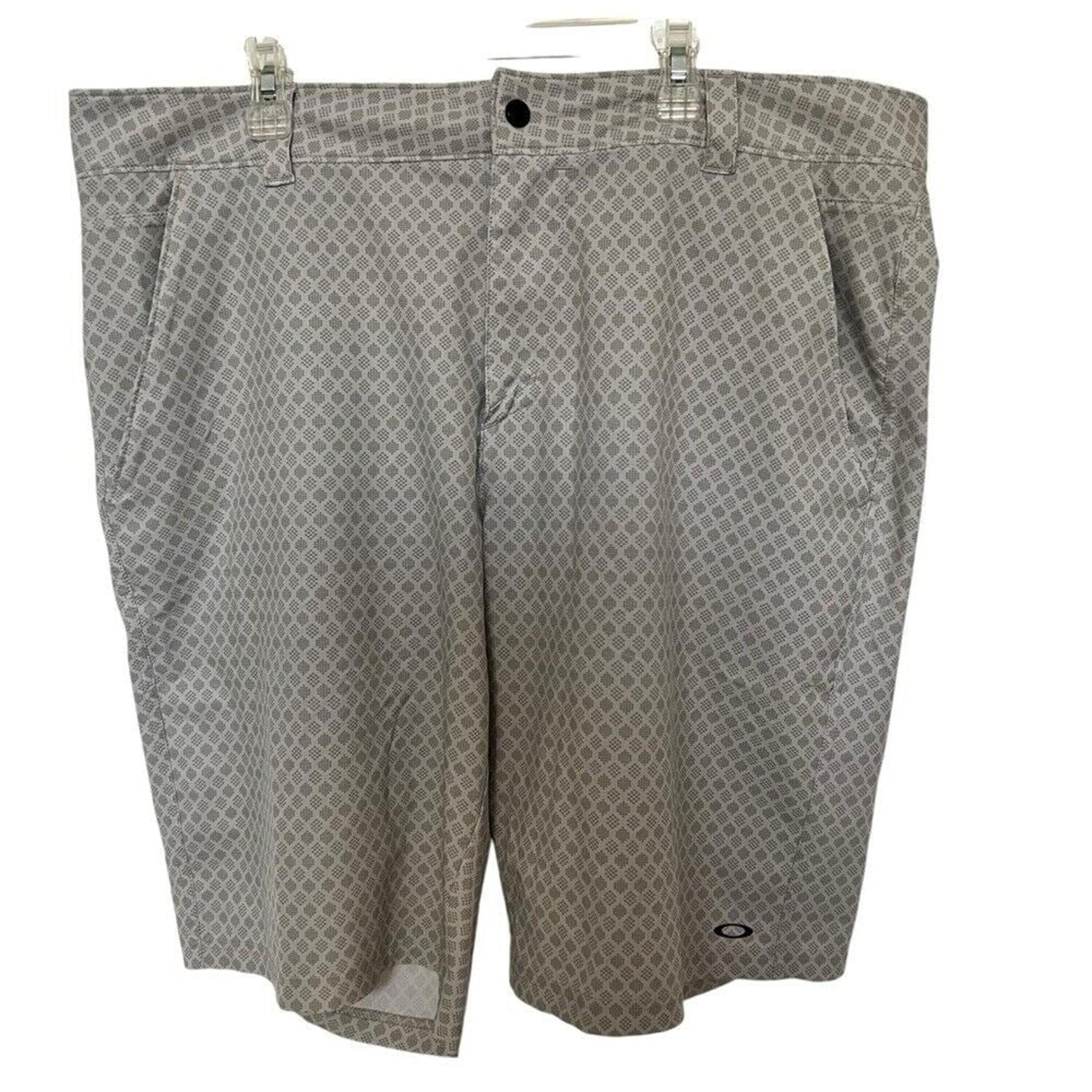 Shorts Men's 36 Regular Fit Golf Performance Sports Geometric Gray - Oakley