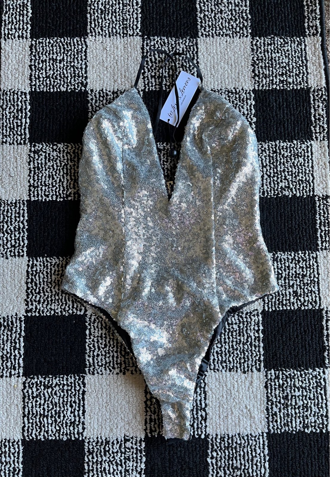 NWT For Love And Lemons Sequin Bodysuit XS