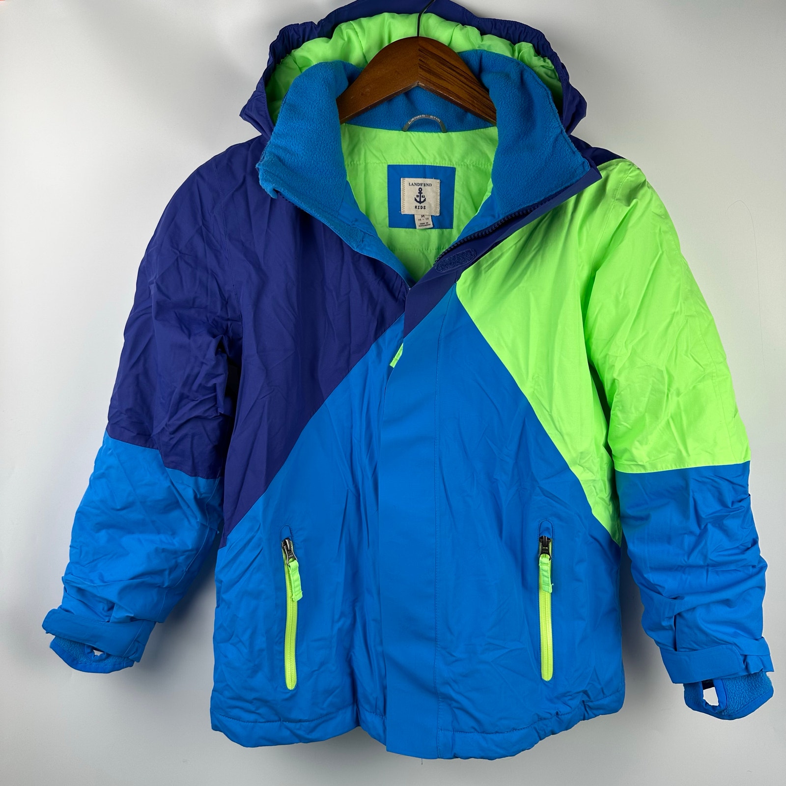 Lands' End Grow-A-Longs Winter Snow Ski Coat Jacket Kids Youth Med 10 12 Hooded