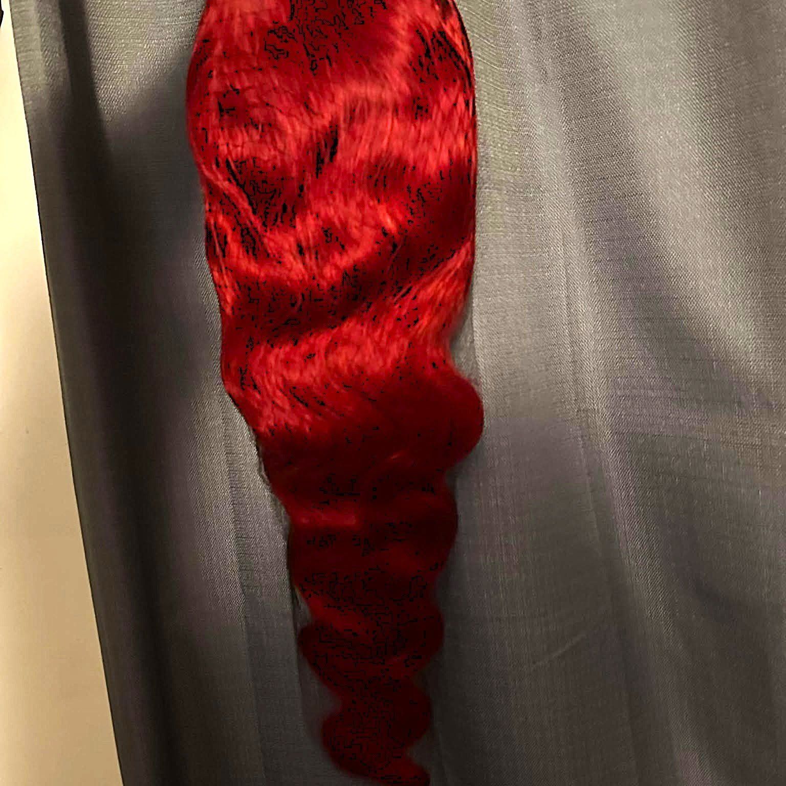 28 Inch Red Body Wave 13x4 Lace Front Wig - 200% DensityHuman Hair Baby Hair