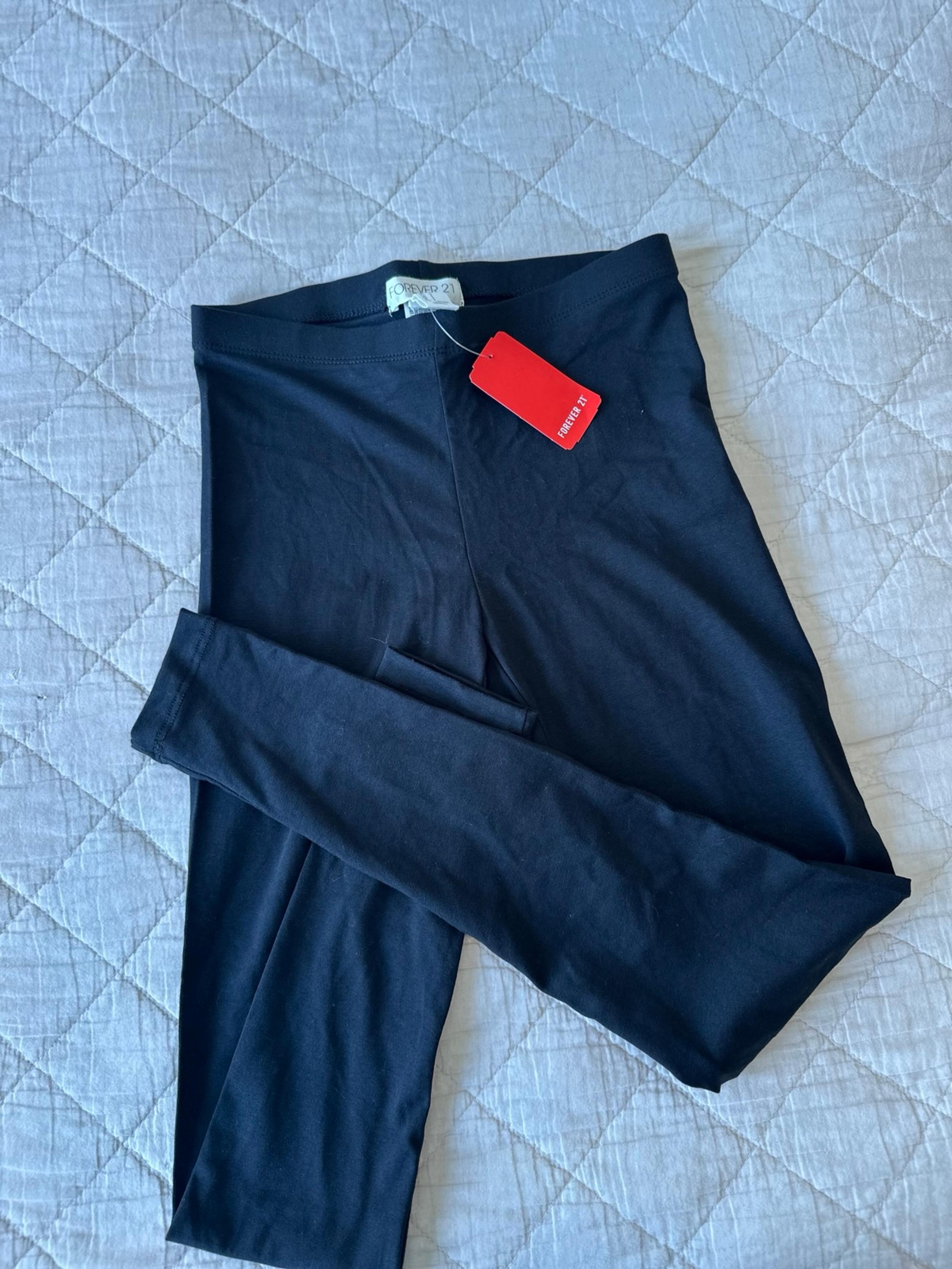 NEW LEGGINGS FOREVER 21 WOMEN TIGHTS BLACK PANTS SMALL S