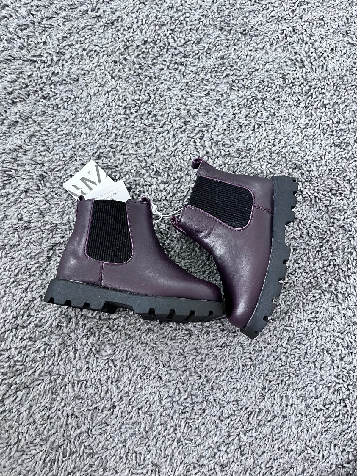 ZARA NWT leather ankle boots boy girls size 8