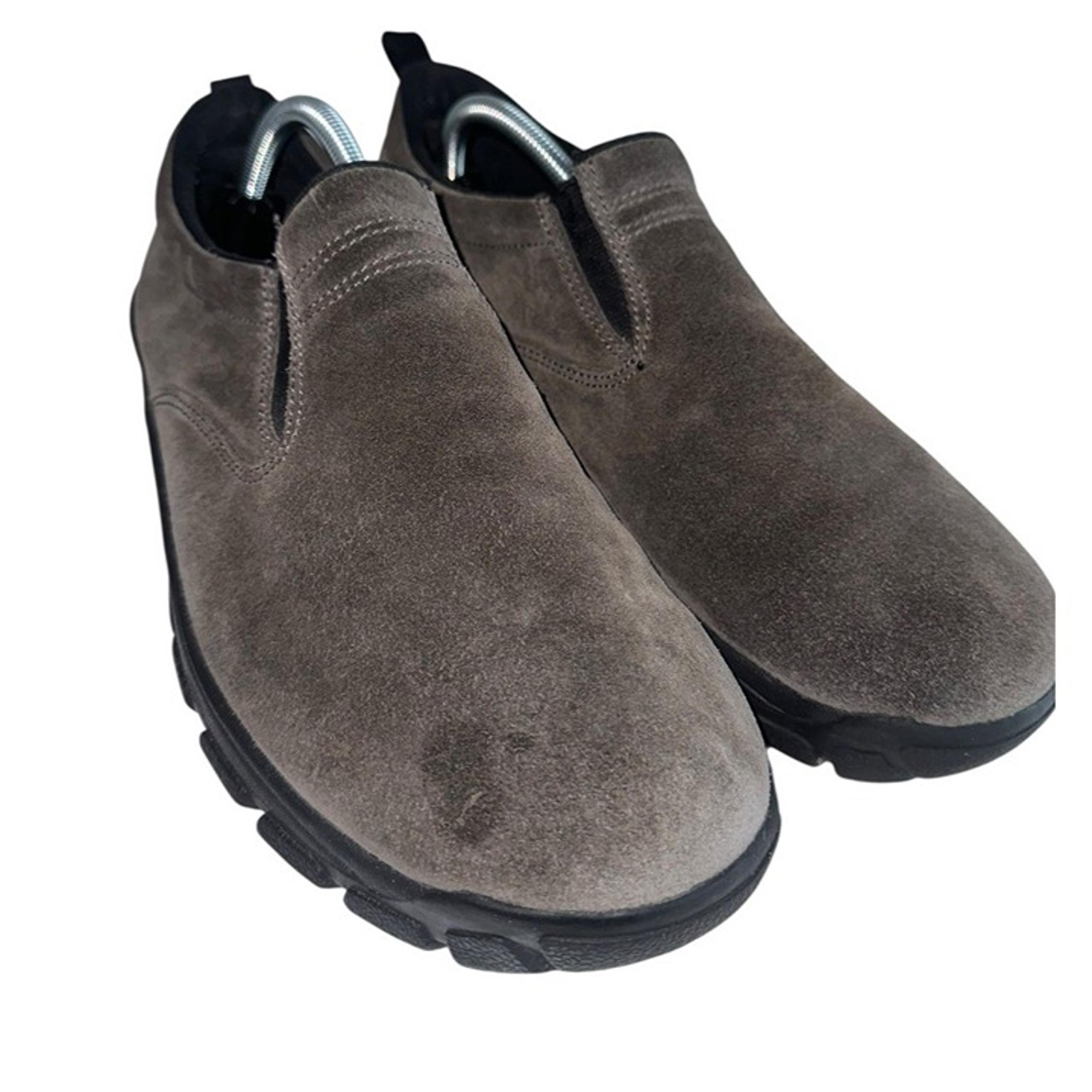 Lands End Mens Slip on Shoes 10HM 10.5  Hiking Walking Gray Loafers Moc Comfort