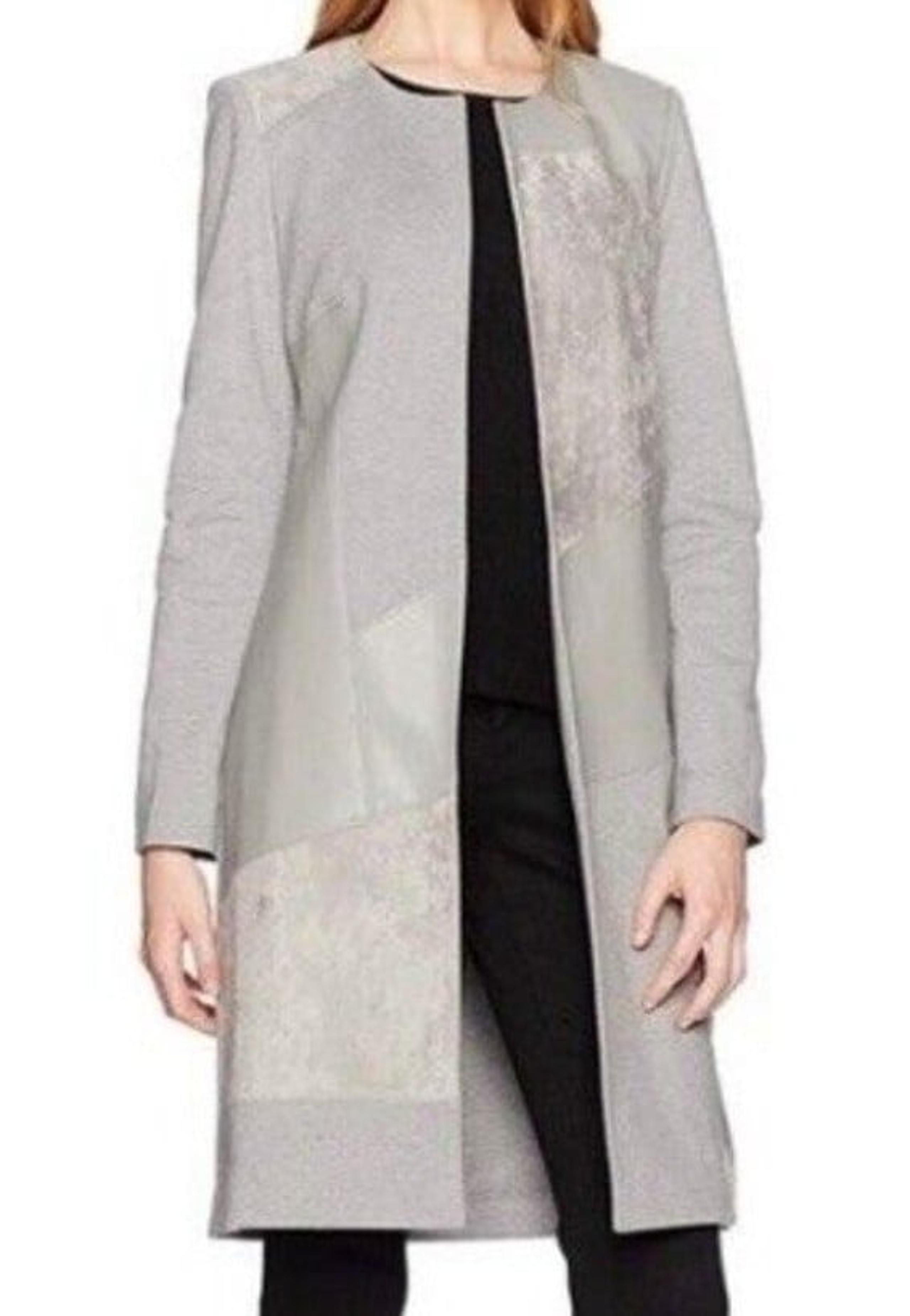 Calvin Klein Long Faux Leather Suede Jacket Coat