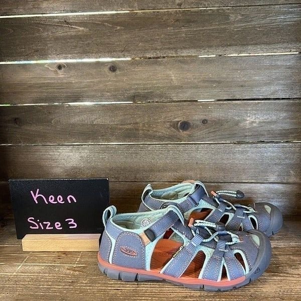 Childrens Big Kids Keen Newport H2 Waterproof Gray Shoes Sandals Size 3 Y GUC