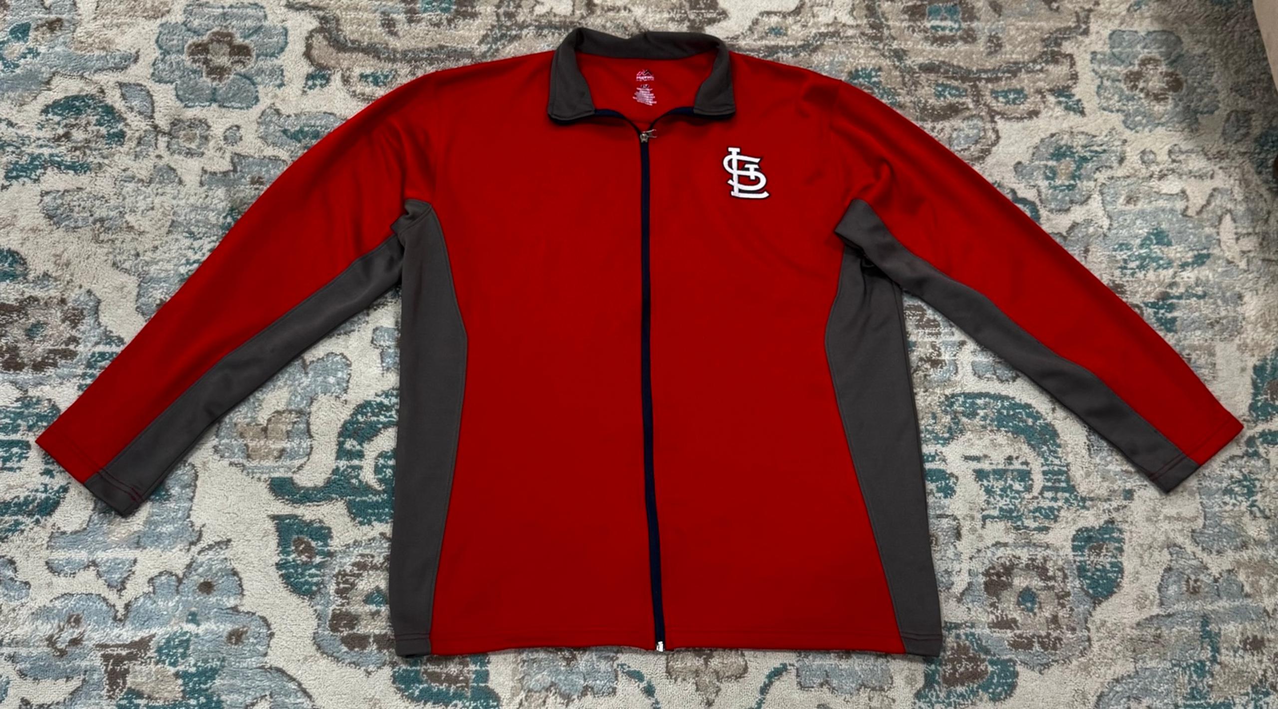 St. Louis Cardinals Majestic Men's Red Gray Full Zip Jacket
