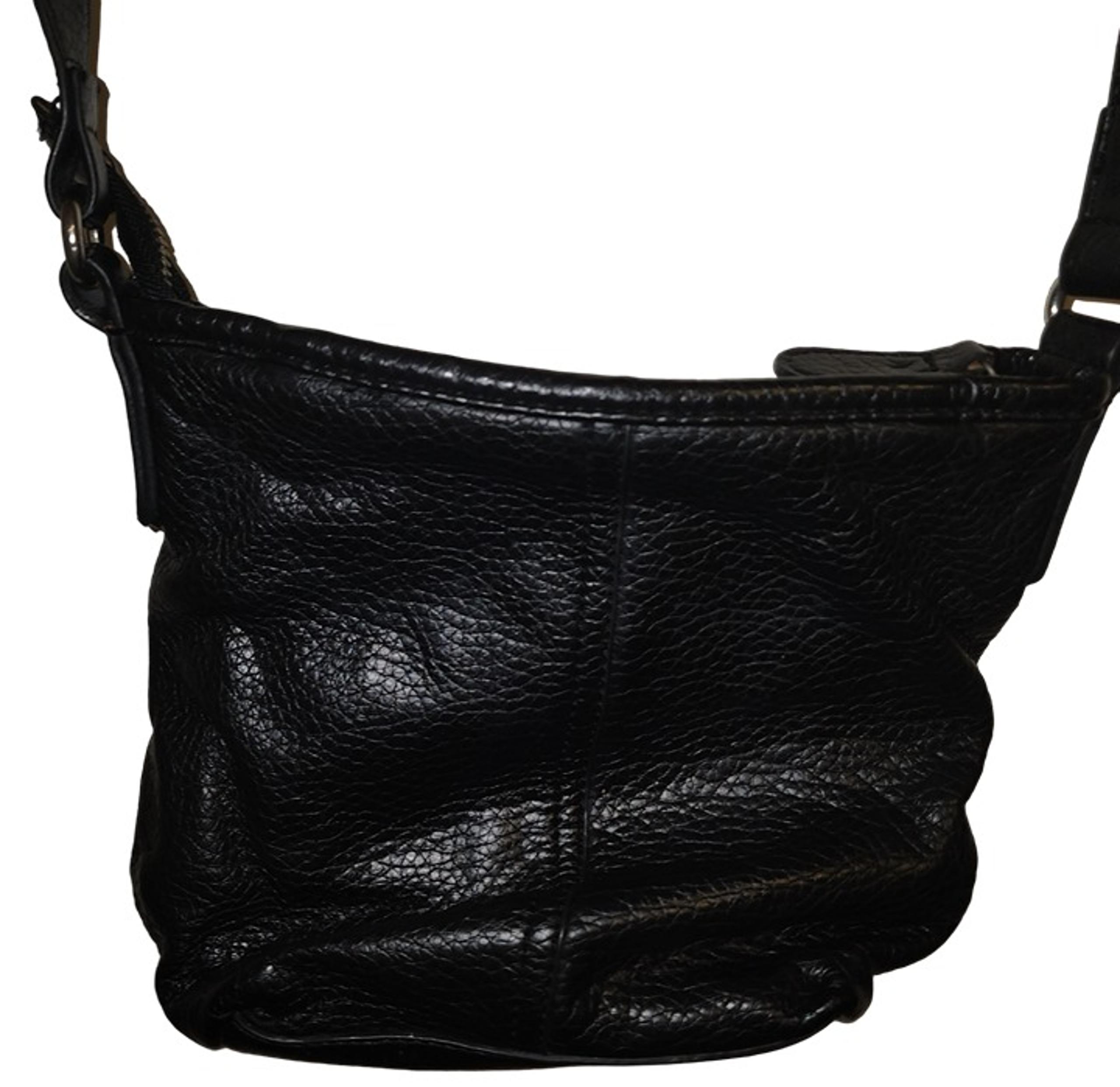 Old Navy Black Leather Shoulder Bag with Detachable Crossbody Strap