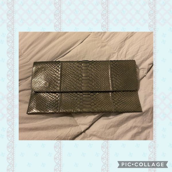 Carlos Falchi Snakeskin Clutch Crossbody | EUC