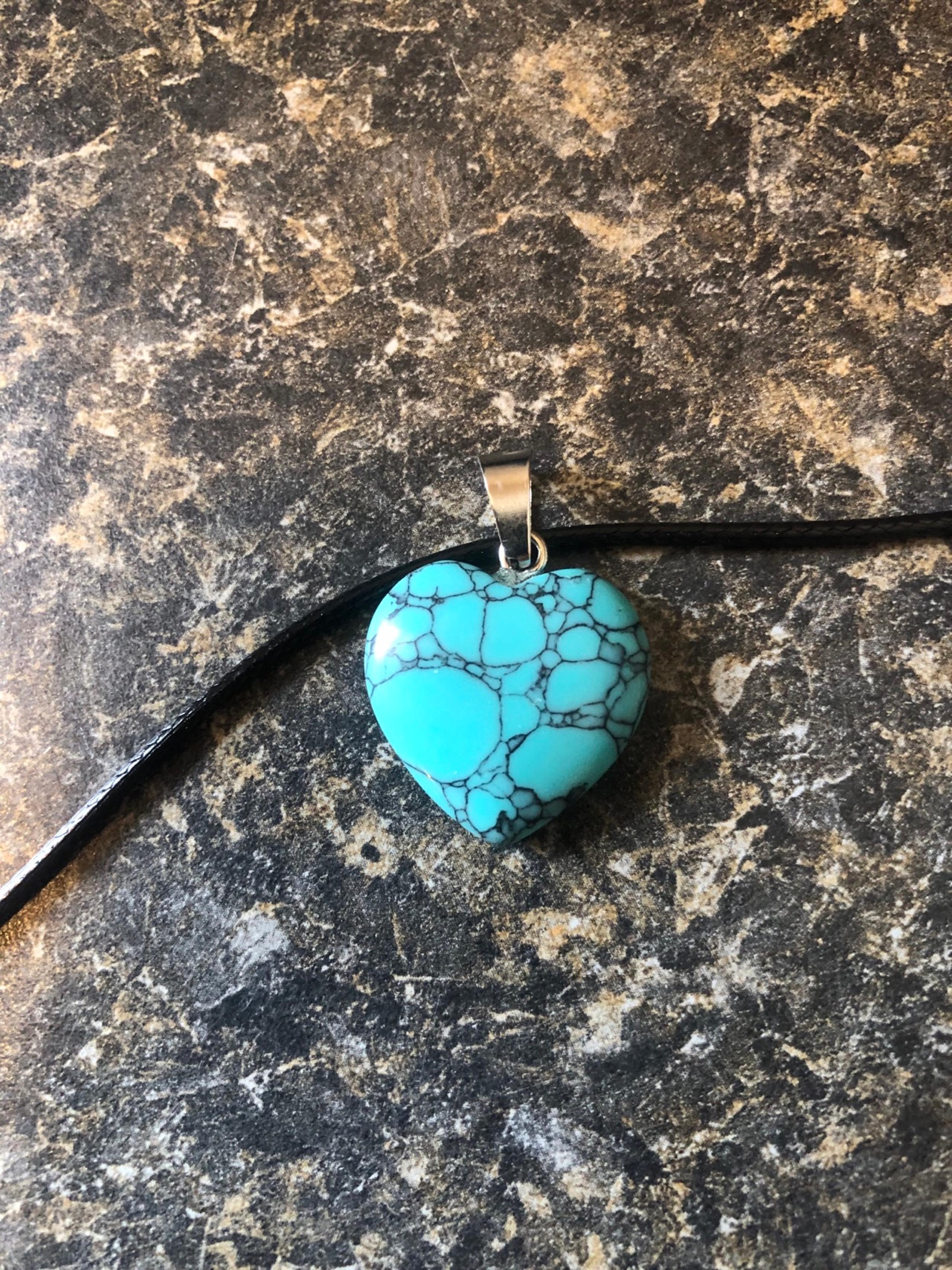 Blue Howlite Heart Necklace