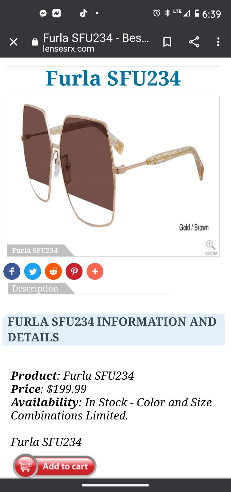 FURLA DESIGNER SUNGLASSES with TORY BURCH CASE