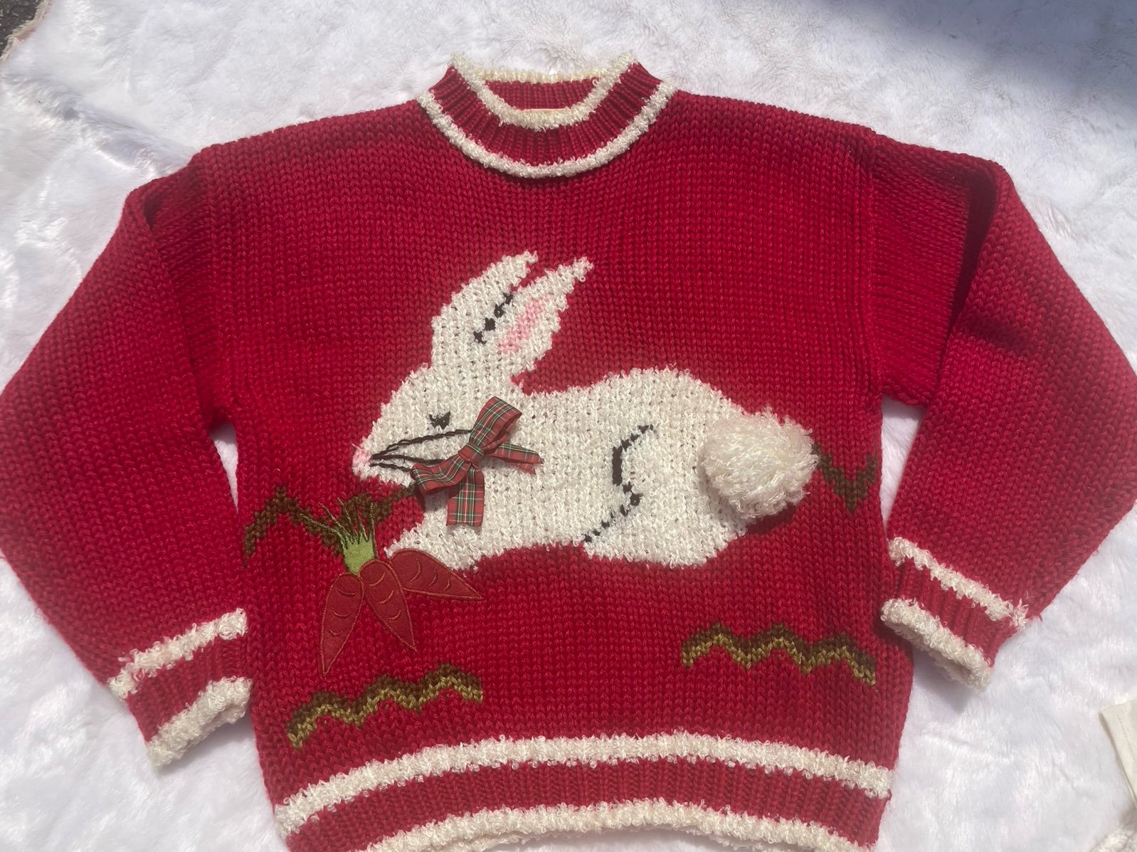 Vintage hand knit Easter sweater