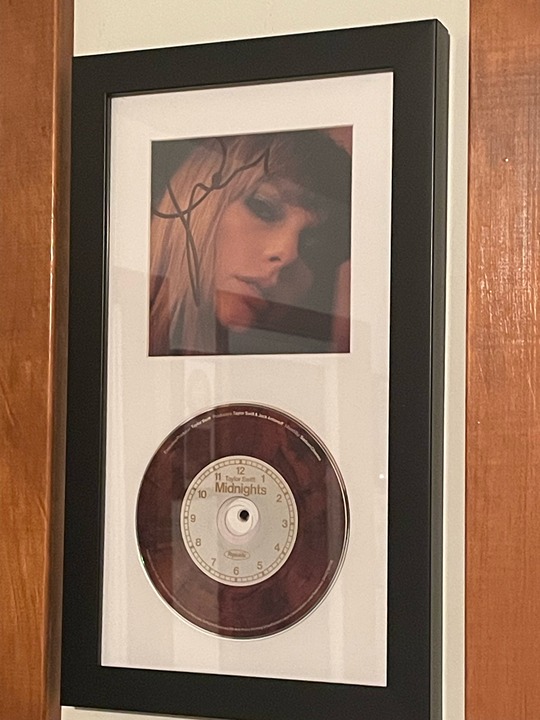 Taylor Swift Midnights framed signed Mahogany