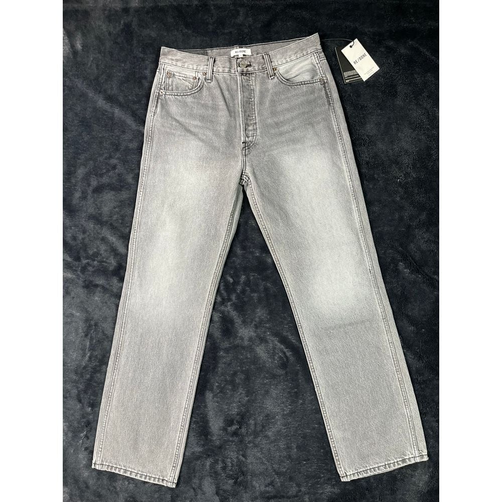 RE/DONE 70's High Rise Straight Leg Gray Washed Denim Jeans Size 29 NWT