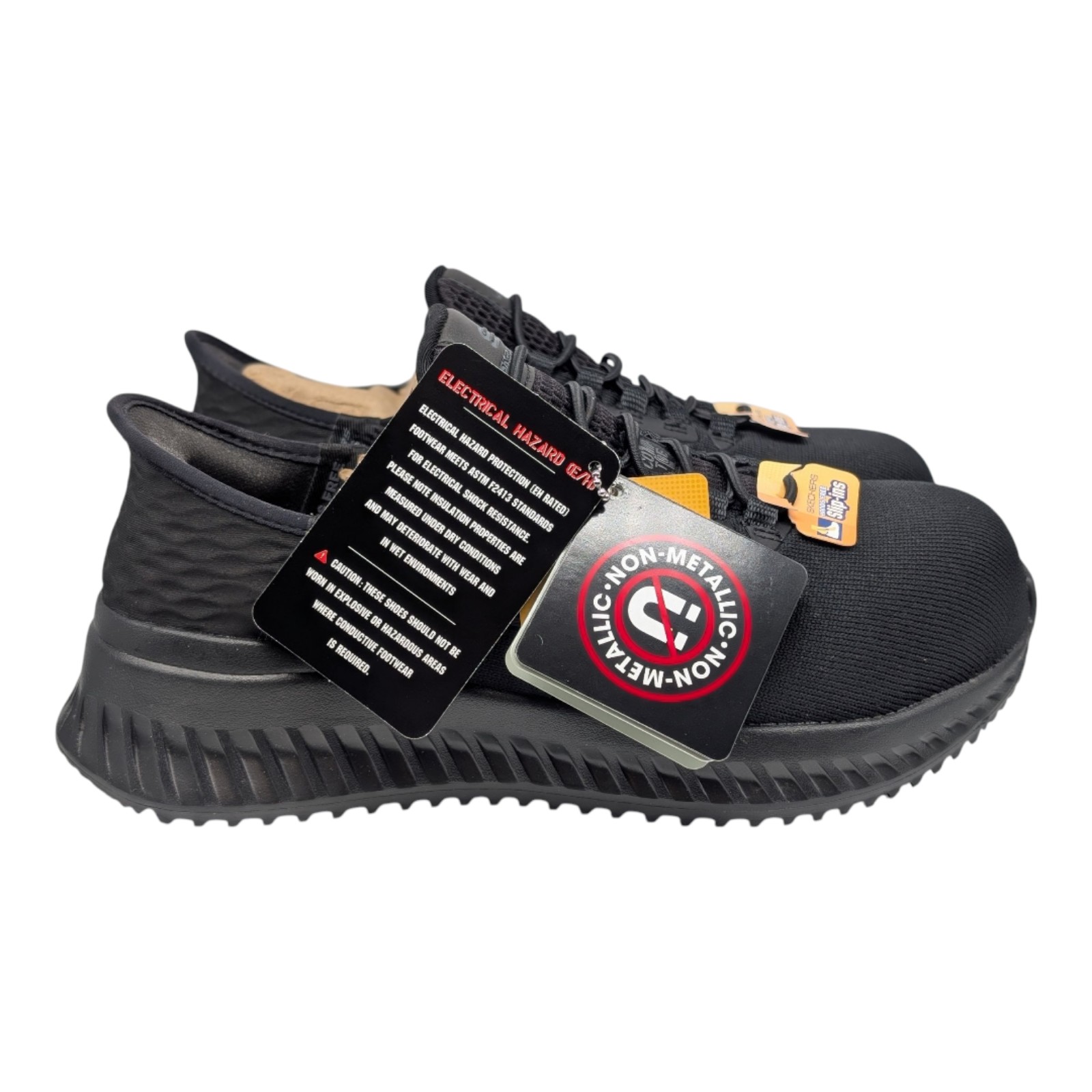 Skechers Women's Slip Ins Composite Toe Work Shoes Black Size 6.5 Hands Free NWB