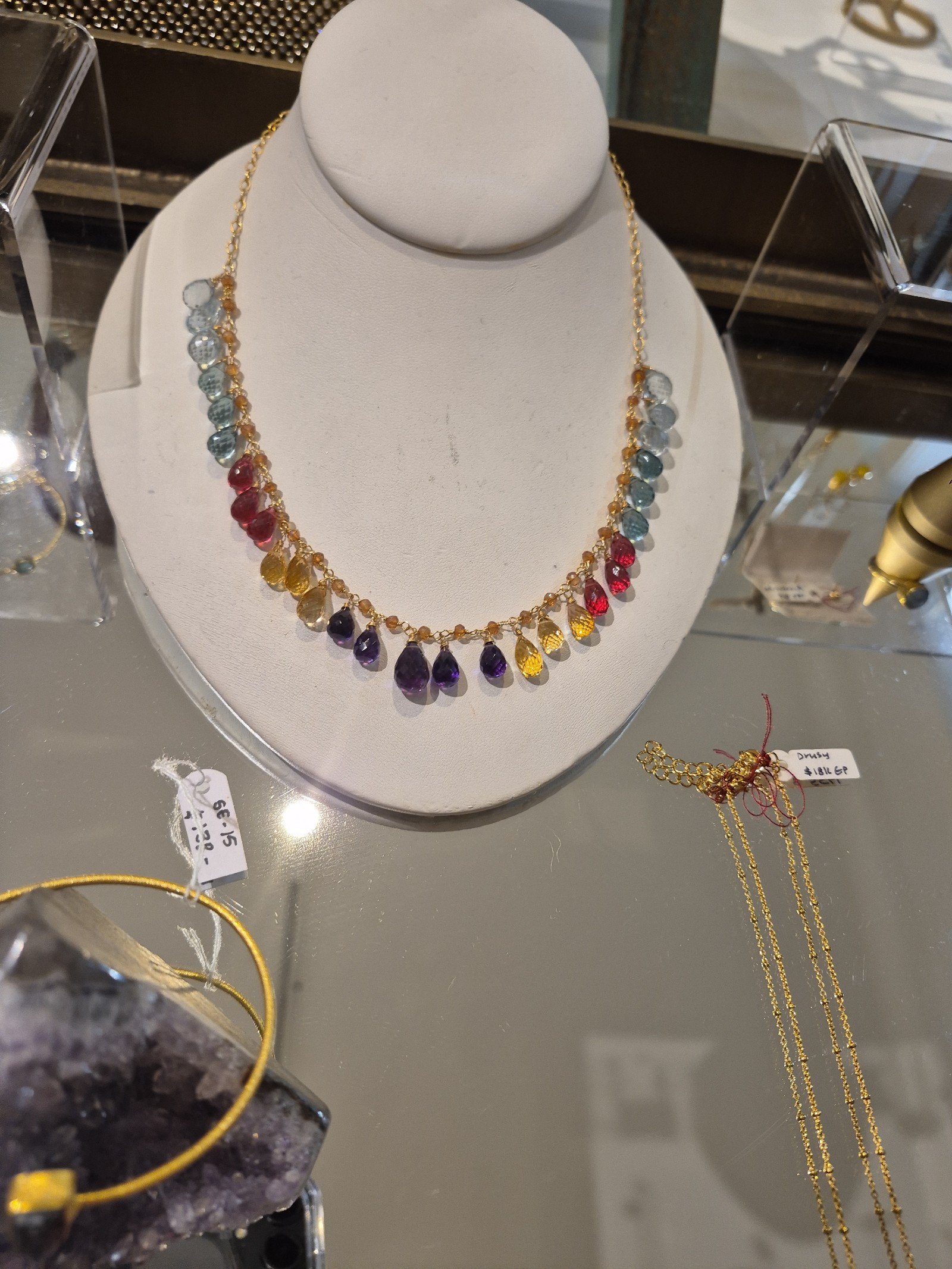 Stunning Rainbowl gemstone necklace
