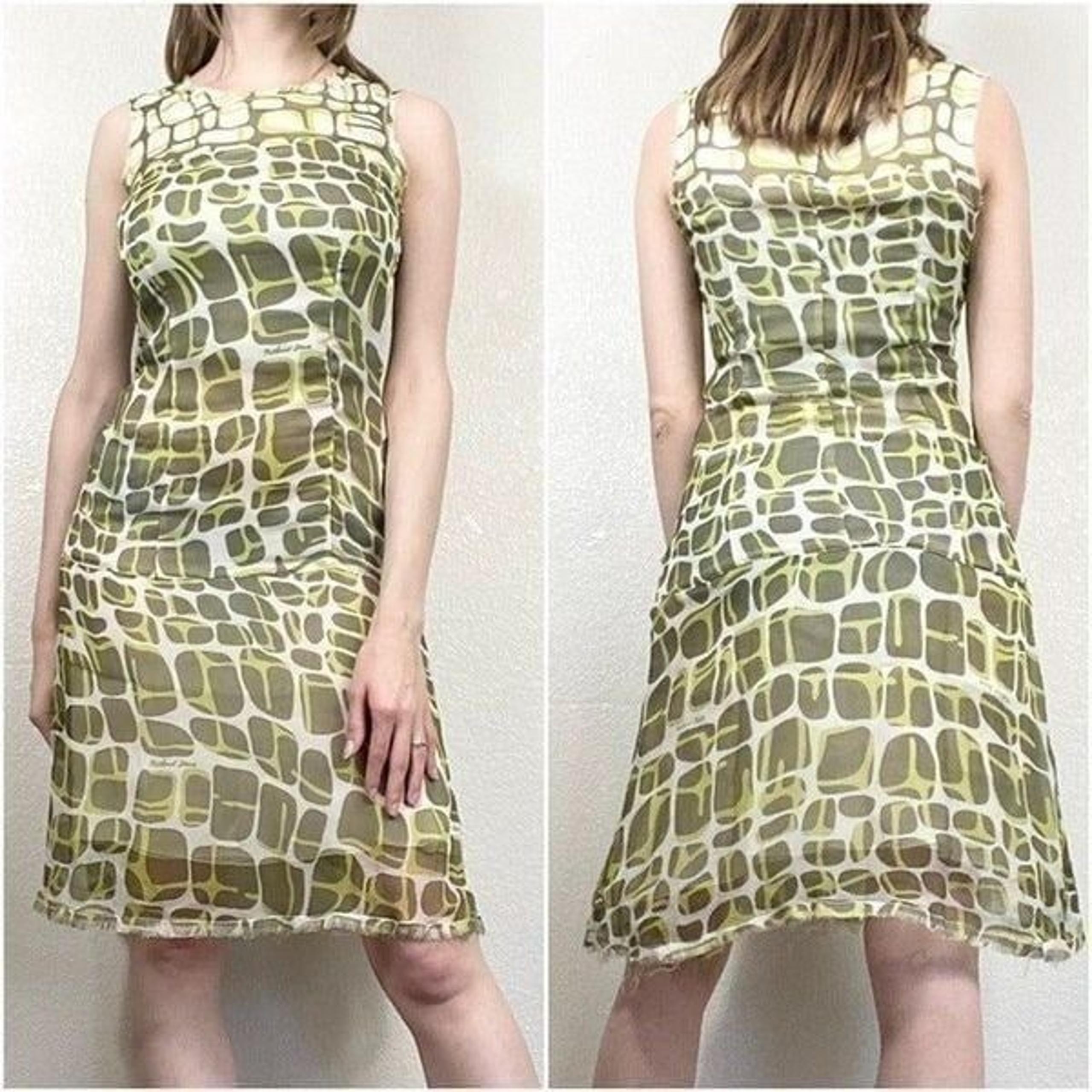 Moschino Jeans Donna Green 100% Silk Midi Dress