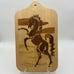 Handcrafted Wood Cutting Board with Horse Art Design Inlay 11 wide x 18 long