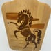 Handcrafted Wood Cutting Board with Horse Art Design Inlay 11 wide x 18 long